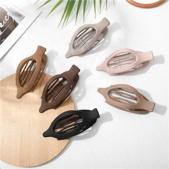 French hair clips set 6pcs side slide volume clips no slip grip for thick thin h - Picture 6 of 7